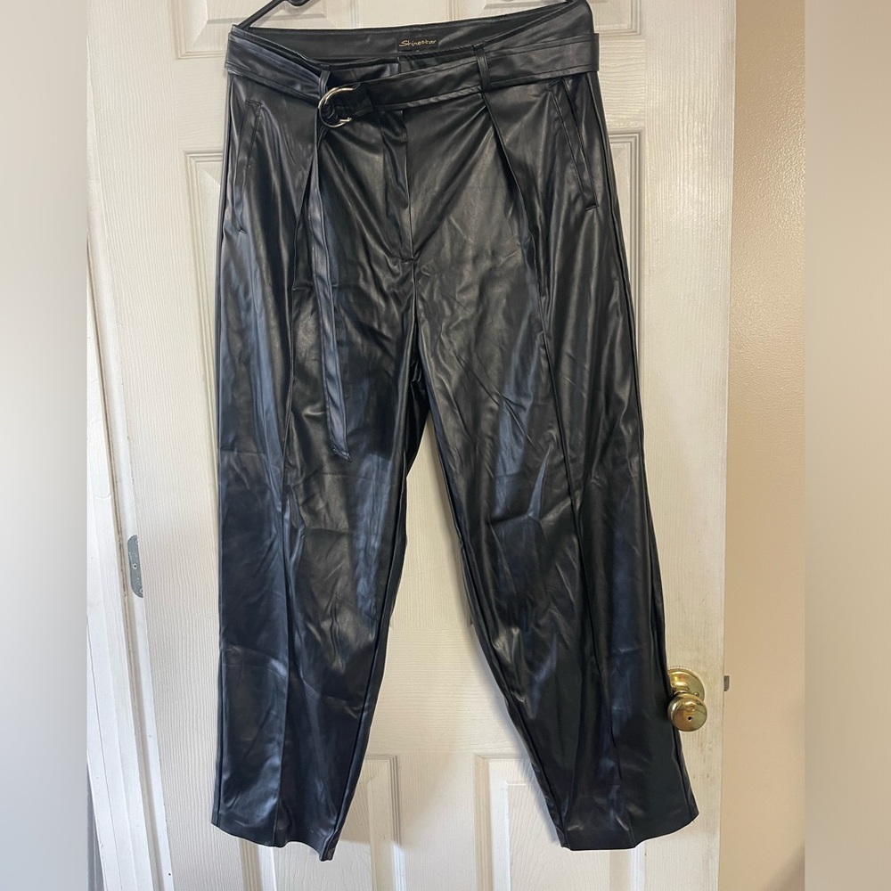 Faux leather pants